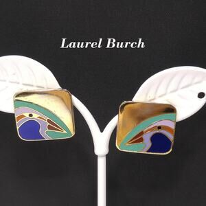 Laurel Burch Bird Post Earrings, Cloisonné Gold Plated, Enamel, 1980s Vintage